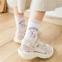 袜子女ins潮夏天薄款个红款潮女学生中长可爱中筒独角兽袜子