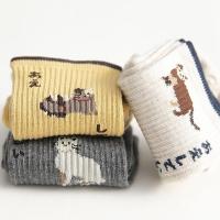 袜子女中筒袜日系ins潮百搭纯棉个性可爱印花长袜女秋冬潮学院风