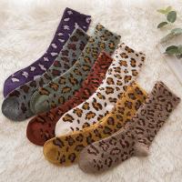 豹纹长堆堆袜子女秋冬羊毛加厚保暖网红洋气ins潮韩国街头中筒袜