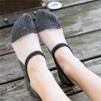 透明袜子女短袜浅口隐形防滑薄款网眼水晶丝船袜夏季女士玻璃丝袜