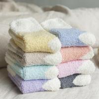 毛巾袜女秋冬季日系珊瑚绒袜子中筒地板袜加厚加绒睡觉保暖睡眠袜