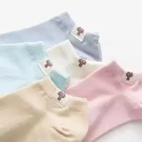 女士袜子可爱日系秋冬季短袜船袜时尚布标浅口短袜女袜ins潮袜子