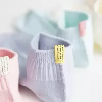 袜子女士ins潮短袜浅口可爱布标短袜小清新四季卡通少女学生棉袜
