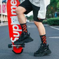 袜子男中筒长袜潮街头ins潮流嘻哈枫叶长筒袜潮牌高帮运动篮球袜
