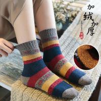 秋冬款袜子女加厚保暖堆堆袜日系中筒袜毛圈冬天毛线加绒韩国毛袜