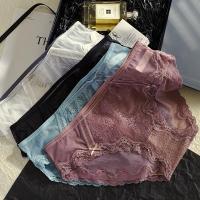 内裤女士性感蕾丝镂空透明网纱低腰纯棉底档三角裤头少女薄款底裤