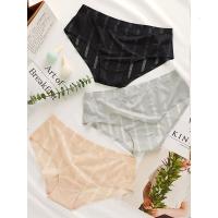 三送一性感条纹裤头无痕薄款内裤女低腰透明秋季隐形三角底裤少女