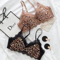 内衣女无钢圈小胸聚拢厚调整型平胸专用文胸蕾丝性感豹纹内衣套装