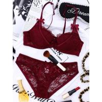 女士性感内衣套装透气诱惑聚拢蕾丝文胸调整型隐形大码本命年胸罩