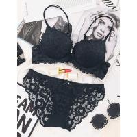 少女性感蕾丝文胸套装女聚拢小胸罩内衣加厚上托大码收副乳