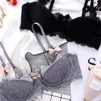 性感舒适蕾丝内衣女无钢圈薄款无痕聚拢文胸套装小胸罩上托防下垂