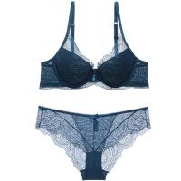 文胸套装女性感薄款有钢圈聚拢收副乳大胸显小少女学生内衣裤胸罩