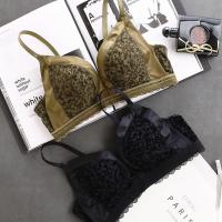 法式三角杯无钢圈聚拢文胸小胸显大性感蕾丝少女软妹内衣内裤套装