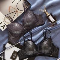 法式性感文胸套装无钢圈聚拢肌肤大胸显小薄款美背内衣女新款网红