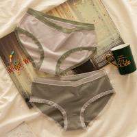 纯棉少女学生亲肤内裤女性感中腰透气无痕甜美蕾丝花边三角底裤头