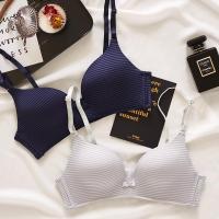 纯棉美背文胸女士无痕无钢圈聚拢大胸显小少女内衣套装薄款秋季