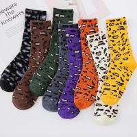 韩国豹纹袜子女中筒袜韩版学院风秋冬个性长袜潮网红堆堆袜女纯棉