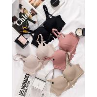 黑色冰丝收副乳性感内衣套装女文胸聚拢无钢圈小胸罩上托无痕内裤