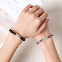 余生是你情侣手链一对男女款钛钢编织手绳原创设计男友小皮套刻字