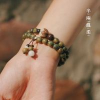 半两温柔|沁春|复古绿檀手串女森系学生手链情侣佛珠手串檀香手串