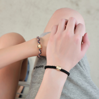 原创设计 羞羞熊 羞羞兔小皮筋情侣小皮套定制刻字送男友闺蜜手链