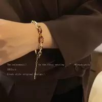 醋酸拼接手链女ins小众设计时尚个性简约气质学生百搭复古手饰品