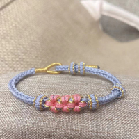 半成品桃花结diy手工编织手链女手绳八股穿通孔吊坠金饰品定制