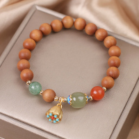 原创檀香木手链女佛珠手串民族风檀香手串文玩念珠送女友