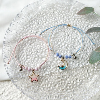 可爱闺蜜手链女学生韩版二人一对情侣ins三人同学手饰品生日