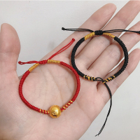 手工编织金刚结手绳半成品可穿珠转运珠平安扣貔貅铜钱吊坠手链女