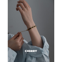 金色交叉麻花手链女潮ins时尚复古小众设计感气质百搭皮质钛钢链