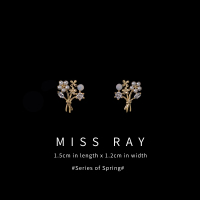 MissRay杜乐丽花园~春夏温柔法式捧花耳钉文艺气质小清新耳饰耳夹