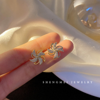 网红可旋转风车耳环2021年新款潮气质轻奢小众耳钉女夏高级感耳饰