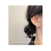 无痛韩式高级感圆脸金银色耳圈蚊香盘耳夹无耳洞女夏简约耳环耳饰