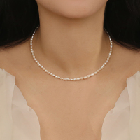 巴洛克淡水珍珠项链女ins简约复古轻奢小众不褪色锁骨链高级饰品