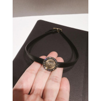 BRIA项链女欧美choker颈链黑色皮绳个性项圈短款脖子饰品春夏颈带