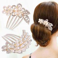 发饰发卡头饰品韩国蝴蝶结水钻珍珠发夹发梳发钗发簪丸子头盘发器