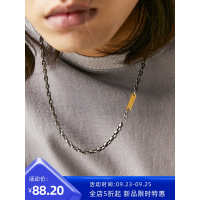 ROADLATIVE原创设计国潮饰品复古百搭嘻哈古银色素链男士项链男