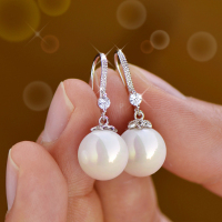 S925纯银珍珠耳环女长款时尚气质名媛耳坠2021年新款耳饰品