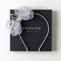 进口泡泡纱蝴蝶结发箍皇冠饰品儿童发卡发箍韩版女孩水钻公主可爱