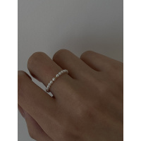 Wearring 仙女带的饰品!简约设计纤细小珍珠美国14k注金戒指