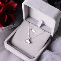 S925纯银项链清新银杏叶冷淡风女锁骨链简约女饰品小众设计森系