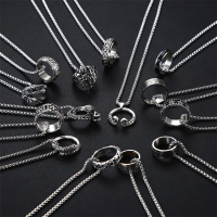 戒指项链男士韩版嘻哈钛钢吊坠个性潮男饰品情侣挂件配饰首饰
