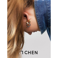 7CHEN2021新款潮链条耳环女长款金银色ins欧美气质拼接耳坠耳饰品