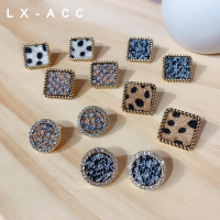 s925银针千鸟格豹纹纯银耳环饰品百搭中国风复古港风赫本耳饰耳钉