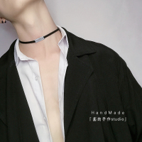 男士choker颈链潮牌fashion项圈帅气禁欲锁骨链颈带ins饰品防生锈