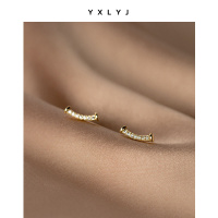 睡觉免摘纯银微笑耳钉女2020新款潮简约弧形耳环气质冷淡风耳饰品