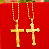 越南沙金首饰欧币24k金不色饰品 吊坠沙金项链男女