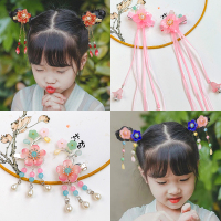 儿童汉服女童古装超仙头饰2021年新款中国苏飘带发饰发夹饰品