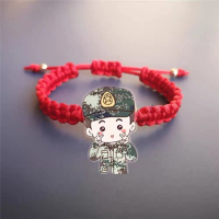 领花手链恋爱送女朋友自编织军恋情人节兵哥哥情侣红绳饰品